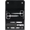 Image de ZWILLING Manucure kit (5 pièces, soins des ongles et pédicure avec étui en cuir véritable avec ciseaux à ongles et ciseaux à cuticules), Acier inoxydable poli, noir