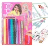 Image de Depesche 11389 TOPModel   Kit 76 Pages à colorier et à créer des Tenues Tendance, Un livret 14 stylos, 1 Gomme, modèles de coloriage colorés et 2 Feuilles d'autocollants, Multicolore Taille Unique