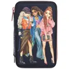 Image de Depesche 12560 TOPModel City Girls   Trousse remplie à 3 Compartiments avec Motif Skyline, Trousse avec Crayons de Couleur, règle, Ciseaux, etc.