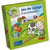 Image de HABA 5895 - Mon Premier Univers de Jeu - La Ferme - Jeu d'enfilage à la Ferme avec 10 Figurines de laçage en Bois et 4 modèles (Fabriqué en Allemagne)
