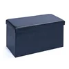 Image de Inter Link - Boîte de rangement avec couvercle - Grande - Boîte pliable - Boîtes lavables - Polyuréthane - Grand espace de rangement - Pour vêtements, jouets - Espace de rangement - 76 x 38 x 38 cm - Noir - Setto