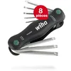 Image de Wiha Multitool PocketStar TORX 8 pièces, accès rapide à un bouton pour une utilisation comme poignée longitudinale et transversale, outil tout-en-un (23047)