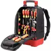 Image de Wiha Sac à dos outil électricien 27 pièces avec équipement de base, fond stable, compartiment ordinateur portable, poches pour accessoires (45528)