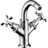 Image de hansgrohe Axor Montreux Mitigeur bidet 2 trous A 104 mm, avec croix, tirette, chromé