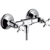 Image de hansgrohe Mitigeur de douche à deux poignées Axor Montreux AP, 1 jet, avec poignée croix, nickel brossé