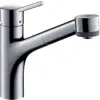 Image de hansgrohe Talis M52 - Mitigeur de cuisine avec douchette extractible, 2 jets, Robinet avec hauteur sous bec 170 mm, Robinetterie avec bec pivotant et extensible, Chromé, 32841000