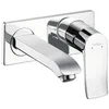 Image de hansgrohe Metris Mitigeur de lavabo encastré mural, Bec court 165mm, bonde à écoulement libre, chromé, 31085000