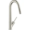 Image de hansgrohe Mitigeur monocommande évier 270 Axor Starck avec douchette extractible, aspect inox