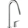 Image de hansgrohe Mitigeur monocommande évier 2 trous 220 Axor Citterio M avec douchette extractible, chrome