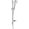 Image de hansgrohe Raindance Select E Set de douche 120 3 jet avec barre Unica'S puro 65 cm et porte-savon, blanc/chromé, 26620400