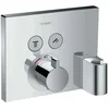 Image de hansgrohe ShowerSelect - Mitigeur thermostatique, Robinet encastré avec arrêt de sécurité (SafetyStop) à 40°C, Thermostat carré, 2 sorties, Chromé, 15765000
