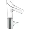 Image de hansgrohe Mitigeur monocommande lavabo Axor Starck V 140 mm, bec en verre, vidage libre, chrome