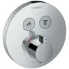 Image de hansgrohe ShowerSelect S Set de finition pour mitigeur thermostatique encastré avec 2 fonctions, chromé, 15743000