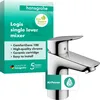 Image de hansgrohe Logis Robinet de lavabo avec bec de 70 mm de hauteur et tige de traction, économiseur d'eau, chromé