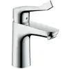 Image de hansgrohe Mitigeur monocommande pour lavabo Focus 100 avec tirette, poignée confort extra-longue, chrome