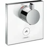 Image de hansgrohe ShowerSelect Glas Set de finition en verre pour mitigeur thermostatique encastré haut débit avec une sortie permanente et un robinet d’arrêt, blanc/chromé, 15735400