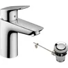 Image de hansgrohe Logis Mitigeur de lavabo 100 avec tirette et vidage métallique, chromé, 71171000