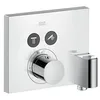 Image de Axor ShowerSelect Square Thermostat avec 2 clés de passage avec prise d'eau et support de douche encastré
