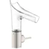 Image de hansgrohe Mitigeur lavabo monocommande Axor Starck V 140 mm verre, sans garniture, aspect inox