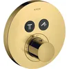 Image de hansgrohe AXOR Starck ShowerSelect Thermostat rond à encastrer pour 2 consommateurs, 36723990, Couleur: Polished Gold Optic