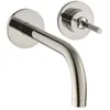 Image de hansgrohe AXOR Uno mitigeur monocommande de lavabo encastré, rosettes pour montage mural, saillie 225mm, 38116820, Couleur: Brushed Nickel