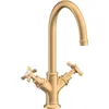 Image de hansgrohe AXOR Montreux Mélangeur lavabo 2 poignées 210, garniture de vidage à tirette, 16502950, Couleur: Brushed Brass