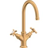 Image de hansgrohe Mitigeur lavabo 2 poignées 210 Axor Montreux A 175 mm, avec vidage, optique or brillant