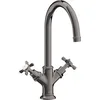 Image de hansgrohe AXOR Montreux Mélangeur lavabo 2 poignées 210, garniture de vidage à tirette, 16502330, Couleur: Polished Black Chrome