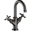 Image de hansgrohe AXOR Montreux mitigeur lavabo 2 poignées 160, vidage rapide, pour lavabo, 16505330, Couleur: Polished Black Chrome