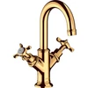 Image de hansgrohe Robinet lavabo à deux poignées 160 Axor Montreux avec tirette, chrome poli