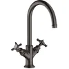 Image de hansgrohe AXOR Montreux mitigeur lavabo à deux poignées 210, sans vidage escamotable, 16506340, Couleur: Brushed Black Chrome