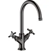 Image de hansgrohe AXOR Montreux mitigeur lavabo à deux poignées 210, sans vidage escamotable, 16506330, Couleur: Polished Black Chrome
