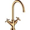 Image de hansgrohe Mitigeur lavabo deux poignées 210 Axor Montreux A 175 mm, avec vidage, finition or poli
