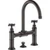 Image de hansgrohe AXOR Montreux mitigeur lavabo 2 poignées 220, vidage escamotable, 16510340, Couleur: Brushed Black Chrome