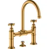 Image de hansgrohe AXOR Montreux mitigeur lavabo 2 poignées 220, vidage escamotable, 16510250, Couleur: Brushed Gold Optic