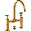Image de hansgrohe Mitigeur lavabo deux poignées 220 Axor Montreux A 175 mm, avec croix, tirette, finition or optique