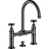Image de hansgrohe AXOR Montreux mitigeur lavabo 2 poignées 220, vidage escamotable, 16510330, Couleur: Polished Black Chrome