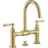 Image de hansgrohe AXOR Montreux Mitigeur lavabo 2 poignées Montreux 220, vidage escamotable, béquilles, projection 175mm, 16511950, Couleur: Brushed Brass
