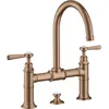 Image de hansgrohe AXOR Montreux Mitigeur lavabo 2 poignées Montreux 220, vidage escamotable, béquilles, projection 175mm, 16511310, Couleur: Brushed Red Gold