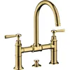 Image de hansgrohe AXOR Montreux Mitigeur lavabo 2 poignées Montreux 220, vidage escamotable, béquilles, projection 175mm, 16511990, Couleur: Polished Gold Optic