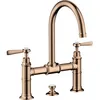 Image de hansgrohe AXOR Montreux Mitigeur lavabo 2 poignées Montreux 220, vidage escamotable, béquilles, projection 175mm, 16511300, Couleur: Polished Red Gold