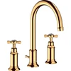 Image de hansgrohe Axor Montreux Mitigeur lavabo 3 trous 180 175 mm, avec croix, tirette, chromé brillant