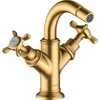 Image de hansgrohe Axor Montreux Mitigeur bidet 2 trous A 104 mm, levier croix, tirette, brossé