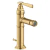 Image de Mitigeur de bidet AXOR Montreux à levier unique de la taille d'une main, avec poignée à levier et vide-poche, 16526250, Couleur: Brushed Gold Optic