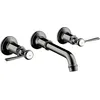 Image de Hansgrohe AXOR MONTREUX mitigeur lavabo 3 trous encastré, montage mural, béquilles, Coloris: Chrome noir poli