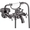 Image de hansgrohe AXOR Montreux Mitigeur bain à 2 poignées pour montage apparent, 16540330, Couleur: Polished Black Chrome