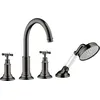 Image de hansgrohe AXOR Montreux 4 trous robinetterie sur plage de carrelage, 16544330, Couleur: Polished Black Chrome