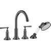 Image de hansgrohe AXOR MONTREUX Robinet de baignoire 4 trous, béquilles, béquilles, saillie 196mm, 16550340, Couleur: Brushed Black Chrome