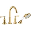 Image de hansgrohe AXOR MONTREUX Robinet de baignoire 4 trous, béquilles, béquilles, saillie 196mm, 16550250, Couleur: Brushed Gold Optic