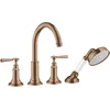 Image de hansgrohe AXOR MONTREUX Robinet de baignoire 4 trous, béquilles, béquilles, saillie 196mm, 16550310, Couleur: Brushed Red Gold